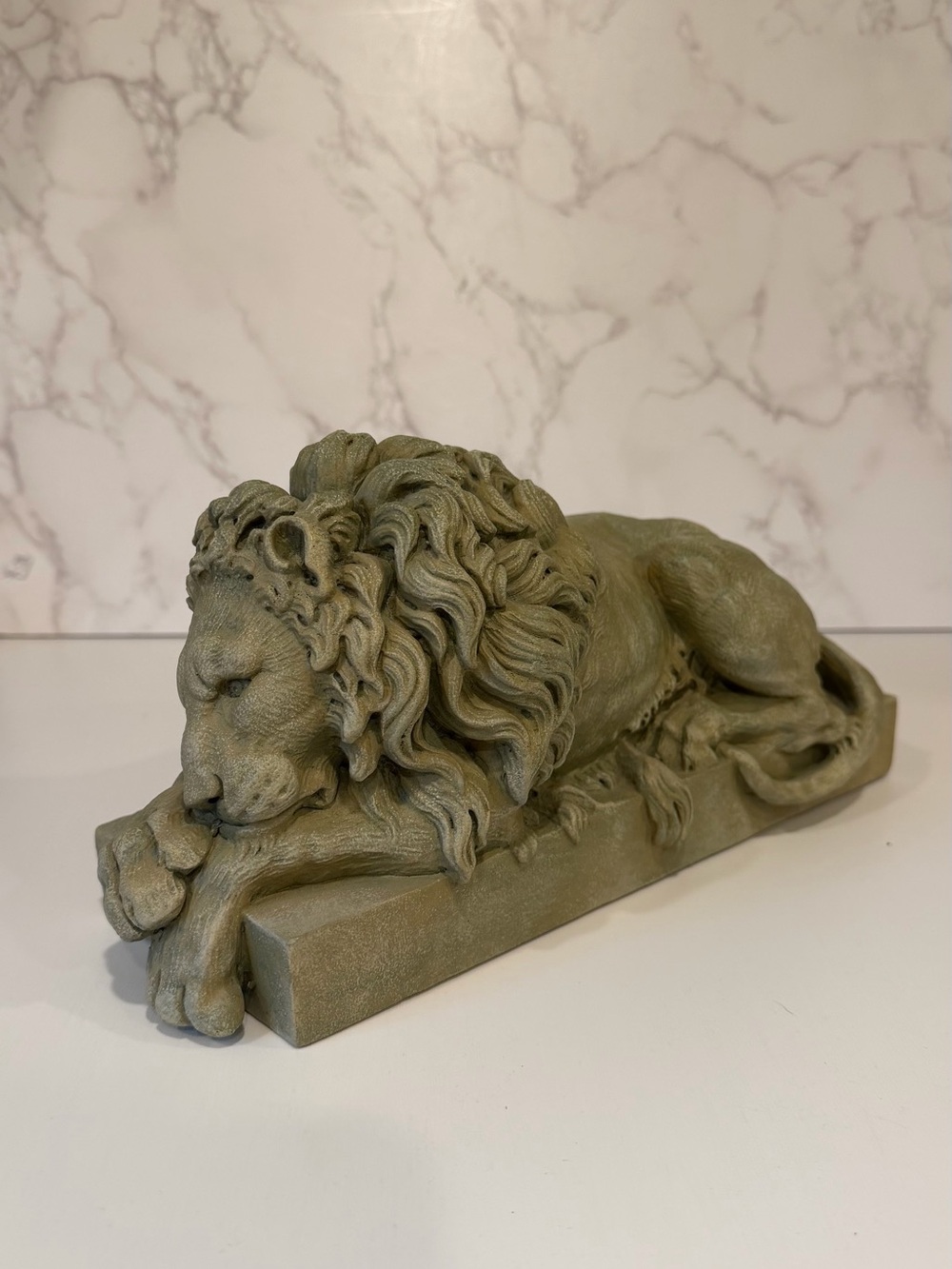 Vintage Vatican Lion Statue 12" Antonio Canova Italian Sculpture Replica Signed